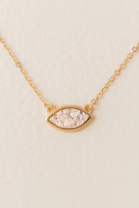Francesca Inchess Rosaleen Marquis Druzy Pendant - Rose/gold