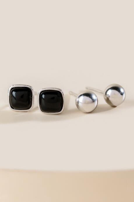 Francesca's Amberlynn Stud Earring Set - Black