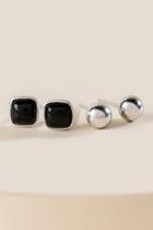 Francesca's Amberlynn Stud Earring Set - Black