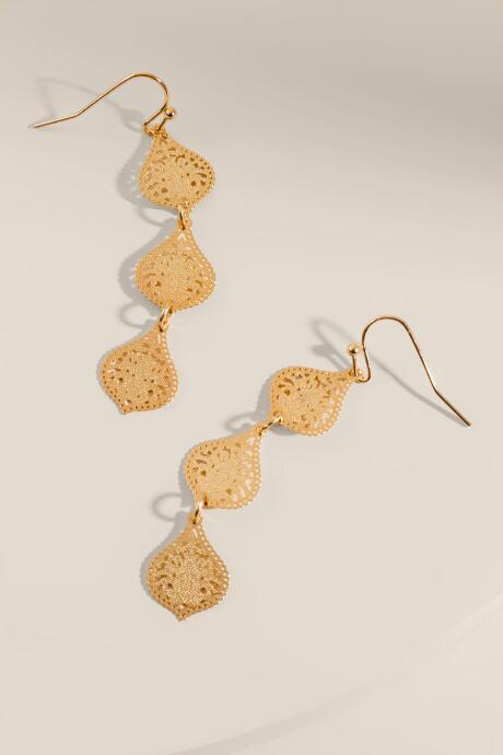 Francesca's Camden Filigree Linear Drop Earrings - Gold