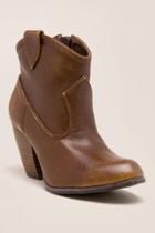 Not Rated - Gwen Burnished Western Bootie - Tan