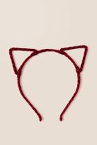 Francesca's Annabella Velvet Cat Ears - Burgundy