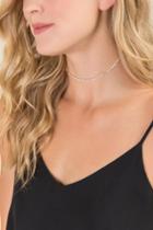 Francesca Inchess Maia Crystal Choker In Rose Gold - Rose/gold
