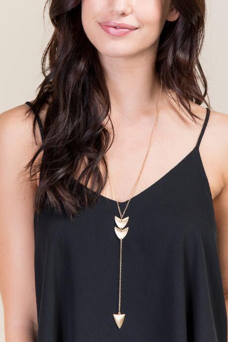Francesca's Kaylee Arrow Y Necklace - Gold