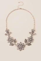 Francesca Inchess Primrose Floral Statement Necklace - Crystal