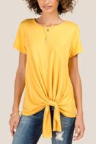 Francesca Inchess Sunny Knot Front Tee - Marigold