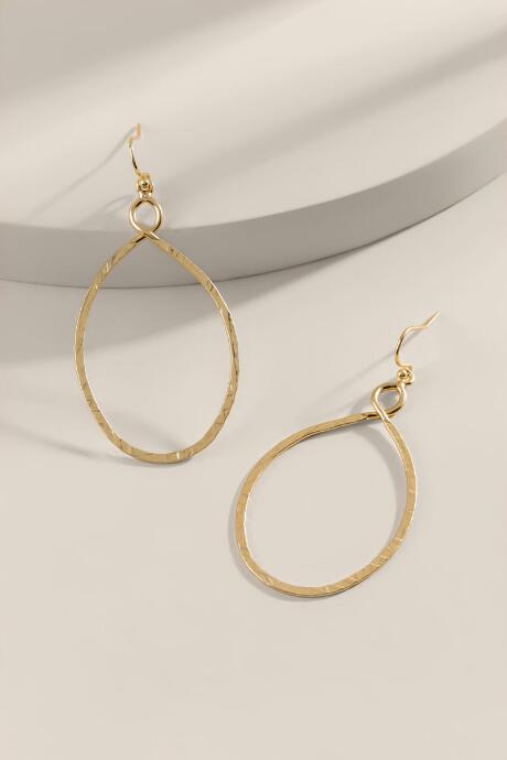 Francesca's Kamryn Textured Teardrop Earrings - Gold