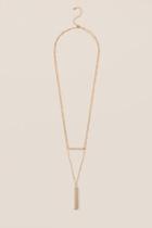 Francesca's Kayla Gold Layered Bar Necklace - Gold