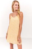 Francesca's Dahlia Printed Shift Dress - Peach