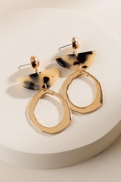 Francesca's Davina Marbled Resin Drop Earrings - Amber