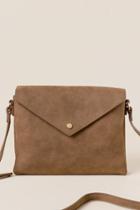 Francesca's Lila Pebbled Envelope Crossbody - Brown