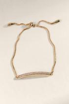 Francesca's Brynn Pav Bar Pull Tie Bracelet - Gold