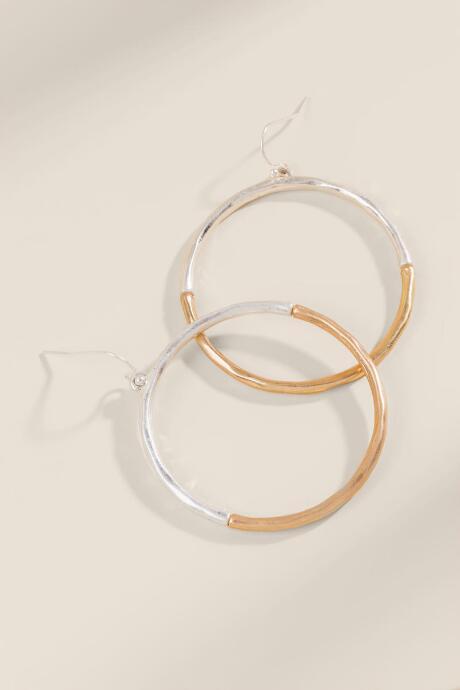 Francesca's Tina Mixed Metal Hoops - Mixed Plating