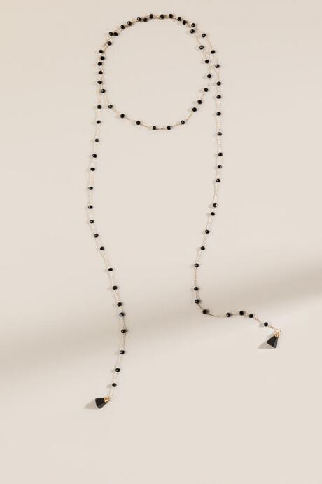 Francesca's Erika Beaded Wrap Necklace - Black