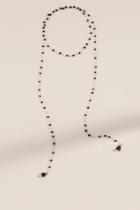 Francesca's Erika Beaded Wrap Necklace - Black
