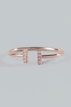 Francesca's Beckley Adjustable Bar Ring - Rose/gold