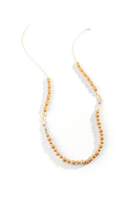 Francesca's Narina Mixed Bead Necklace - Brown