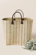 Francescas Maddy Straw Tote In Stripes - Natural