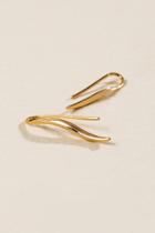 Francesca's Tina Wavy Bar Earring Crawler - Gold