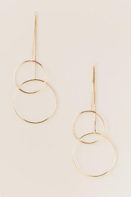Francesca's Bella Circle Drop Earring - Gold