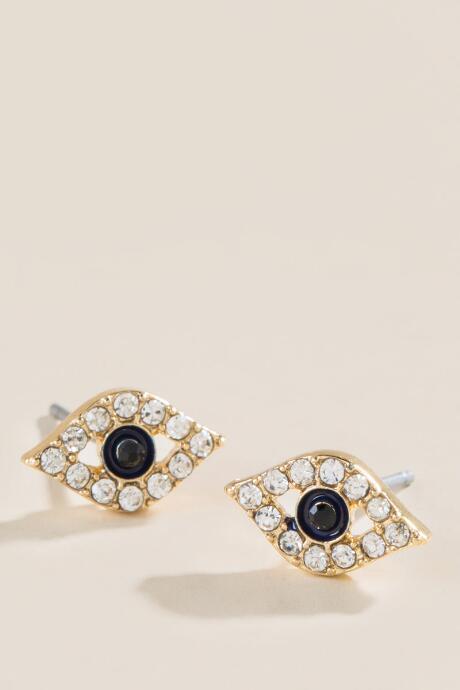 Francesca's Mae Evil Eye Crystal Studs - Crystal