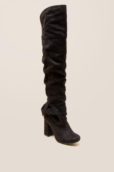 Not Rated Totoro Bow Over The Knee Boot - Black