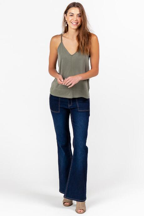 Francesca's Emery V-back Tank Top - Sage