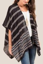 Francesca's Morina Side Tie Ruana - Black