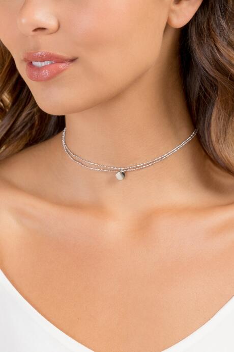 Francesca's Yael Mini Coin Choker In Silver - Silver