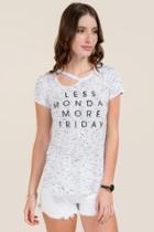 Alya Less Monday More Friday Space Dye Graphic Tee - Heather Gray