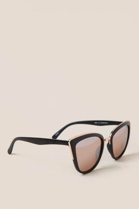 Francesca's Shea Cat Eye Sunglasses In Black - Black