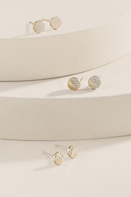 Francesca's Haverly Circle Stud Earring Set - Gold
