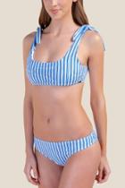 Francesca's Bella Cheeky Swimsuit Bottoms - Blue