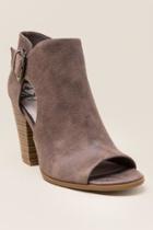 Francesca's Revenge Cutout Peep Toe Shootie - Taupe