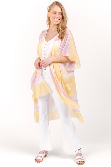 Francesca's Alexis Tiedye Ruana - Yellow