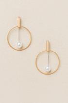 Francesca's Kristely Pearl Circle Drop Earring - Pearl