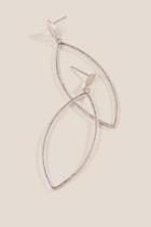 Francesca's Kelsey Open Marquis Earrings - Silver