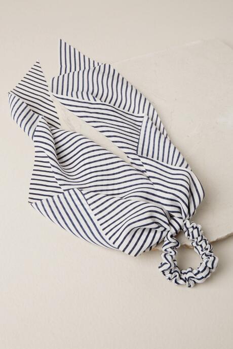 Francesca's Tilla Scarf Hair Tie - Navy