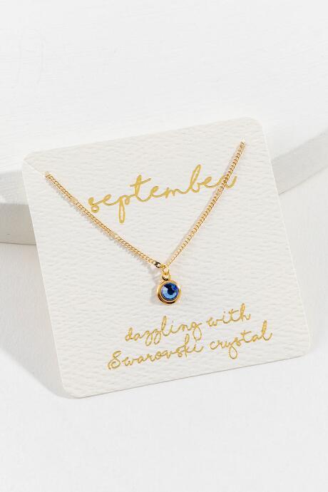 Francesca's Swarovski September Birthstone Drop Necklace - Blue