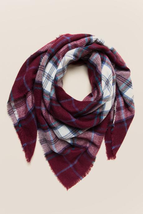 Francesca's Dolores Plaid Square Scarf - Purple