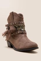 Not Rated - Midas Embellished Bow Bootie - Taupe