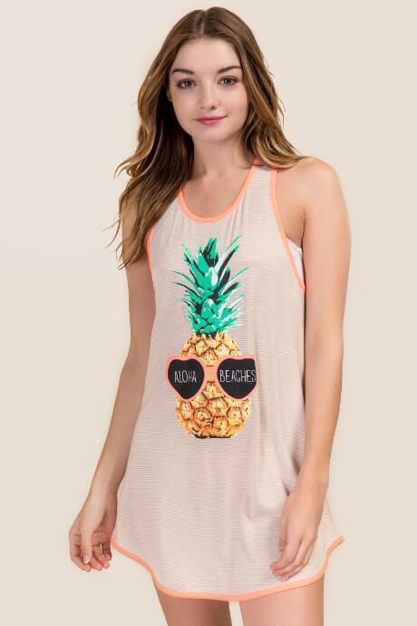 Francesca's Aloha Beaches Screen Cover-up - Neon Coral