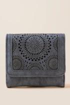 Francesca's Cara Perforated Trifold Wallet - Navy