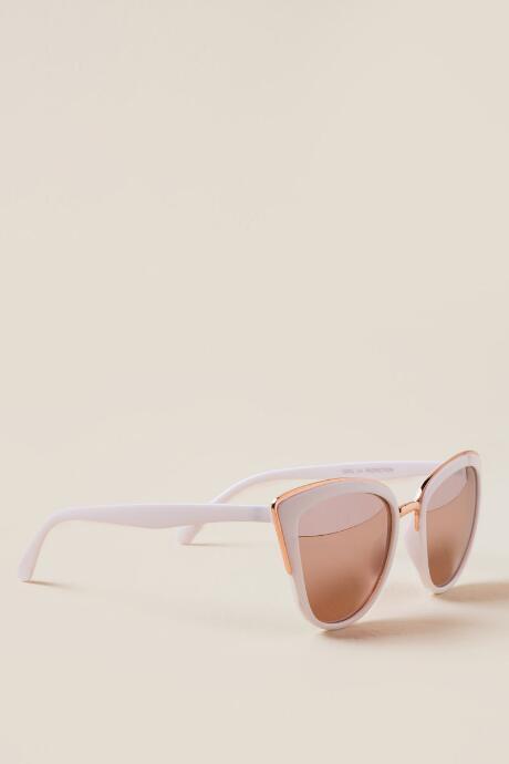 Francesca's Cassidy Cat Eye Sunglasses - White