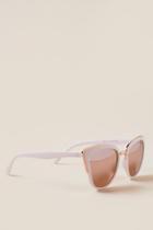 Francesca's Cassidy Cat Eye Sunglasses - White
