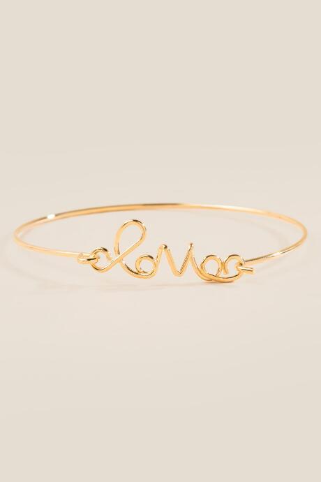 Francesca's Farrah Love Bracelet - Gold