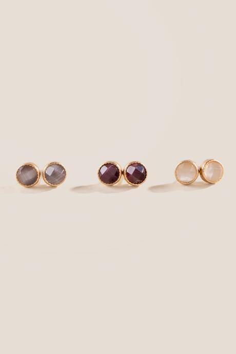 Francesca Inchess Odessa Faceted Stud Set In Wine - Multi