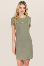 Alya Garin Ringer Crew Neck Dress - Dark Olive