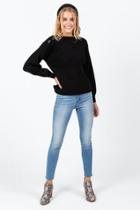 Francesca's Caelian Button Shoulder Sweater - Black