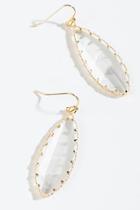 Francesca's Kiara Glass Stone Teardrop Earrings - Crystal